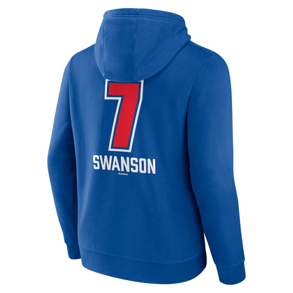 Dansby Swanson Chicago Cubs Fastball Player Name & Number Pullover Hoodie - MLB Hoodies