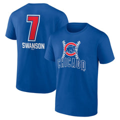 Dansby Swanson Chicago Cubs Fastball Player Name & Number T-Shirt - MLB T-shirts