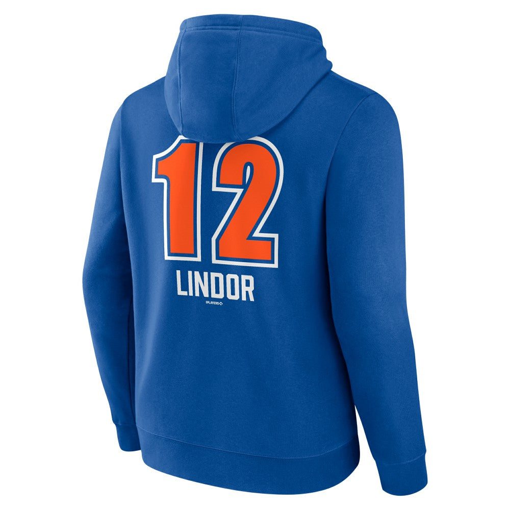 Francisco Lindor New York Mets Fastball Player Name & Number Pullover Hoodie - MLB Hoodies