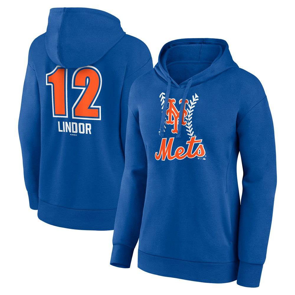 Francisco Lindor New York Mets Women's Fastball Player Name & Number Pullover Hoodie - MLB Hoodies