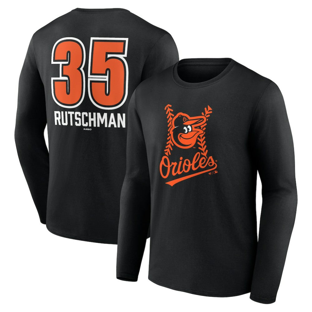 Adley Rutschman Baltimore Orioles Fastball Player Name & Number Long Sleeve T-Shirt - MLB T-shirts