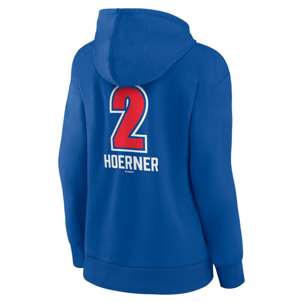 Nico Hoerner Chicago Cubs Women's Fastball Player Name & Number Pullover Hoodie - MLB Hoodies