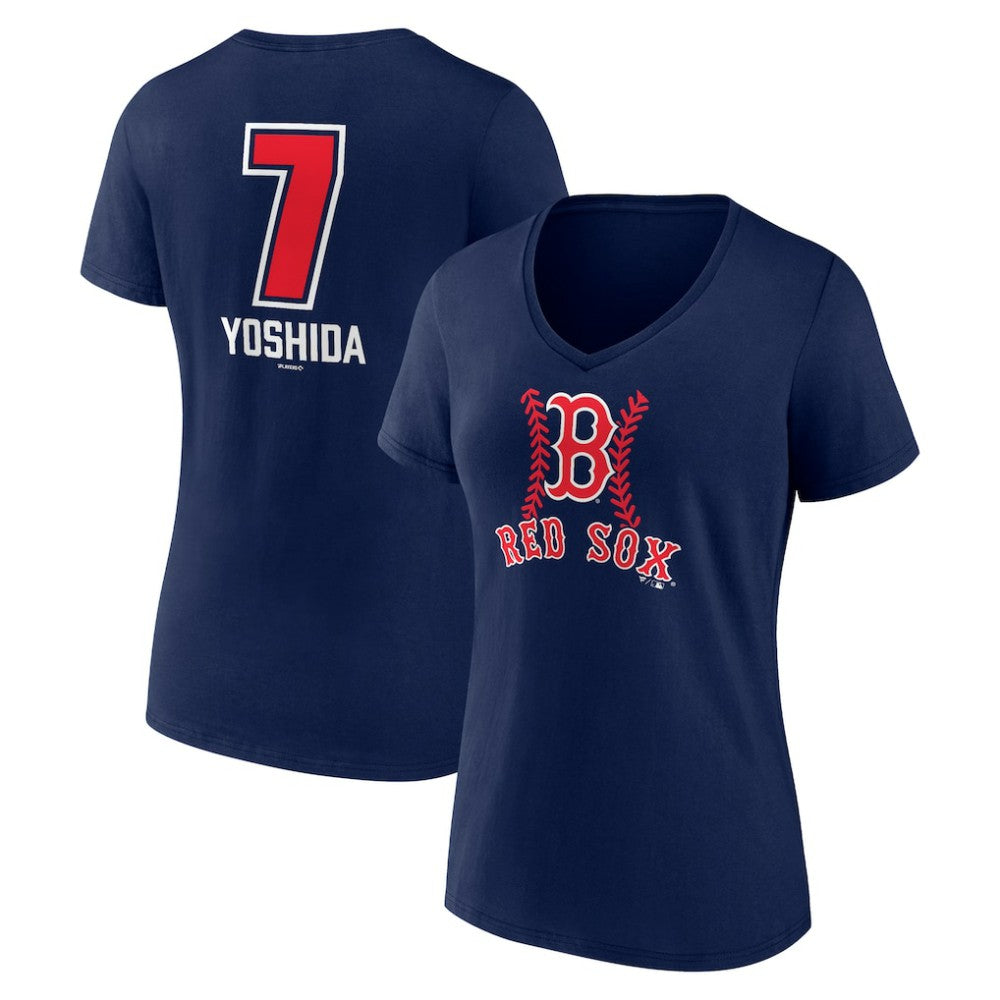 Masataka Yoshida Boston Red Sox Women's Fastball Player Name & Number V-Neck T-Shirt - MLB T-shirts