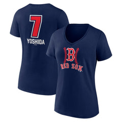 Masataka Yoshida Boston Red Sox Women's Fastball Player Name & Number V-Neck T-Shirt - MLB T-shirts