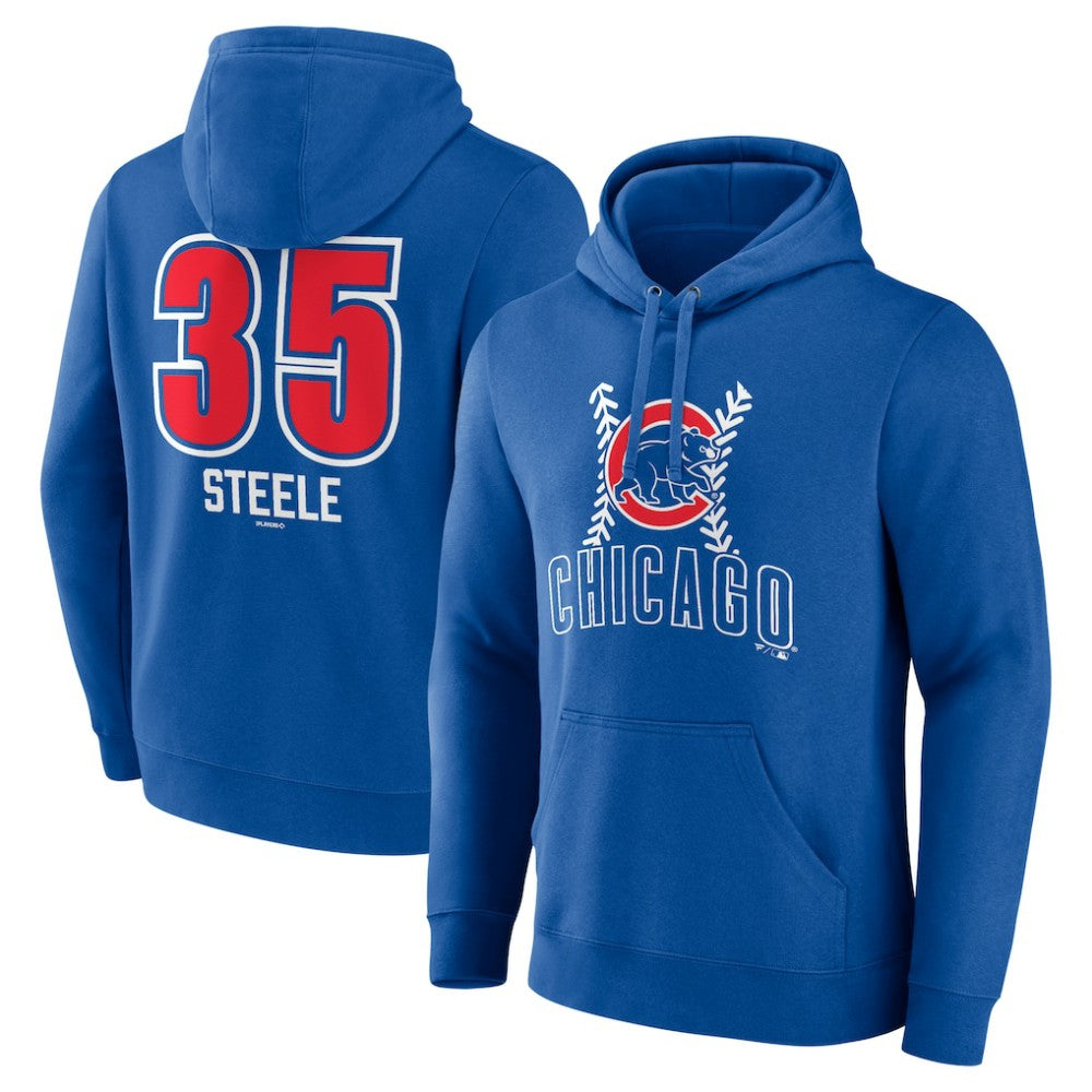 Justin Steele Chicago Cubs Fastball Player Name & Number Pullover Hoodie - MLB Hoodies