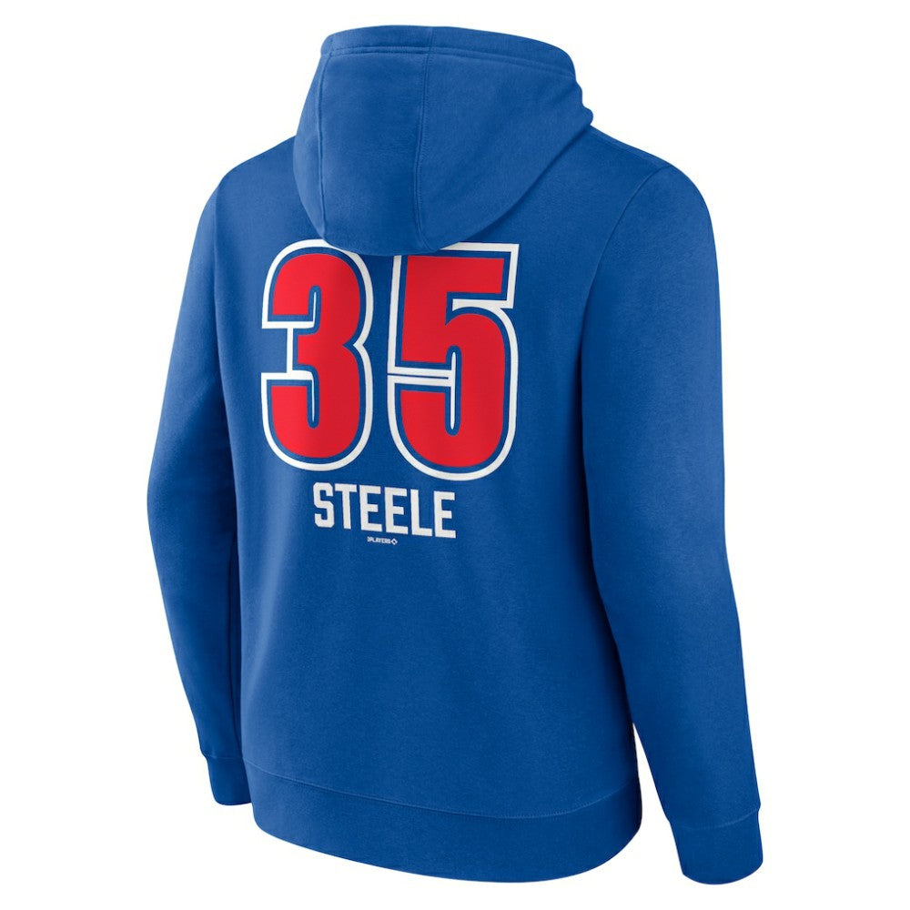 Justin Steele Chicago Cubs Fastball Player Name & Number Pullover Hoodie - MLB Hoodies