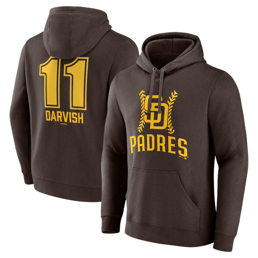 Yu Darvish San Diego Padres Fastball Player Name & Number Pullover Hoodie - MLB Hoodies