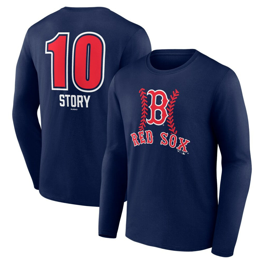 Trevor Story Boston Red Sox Fastball Player Name & Number Long Sleeve T-Shirt - MLB T-shirts