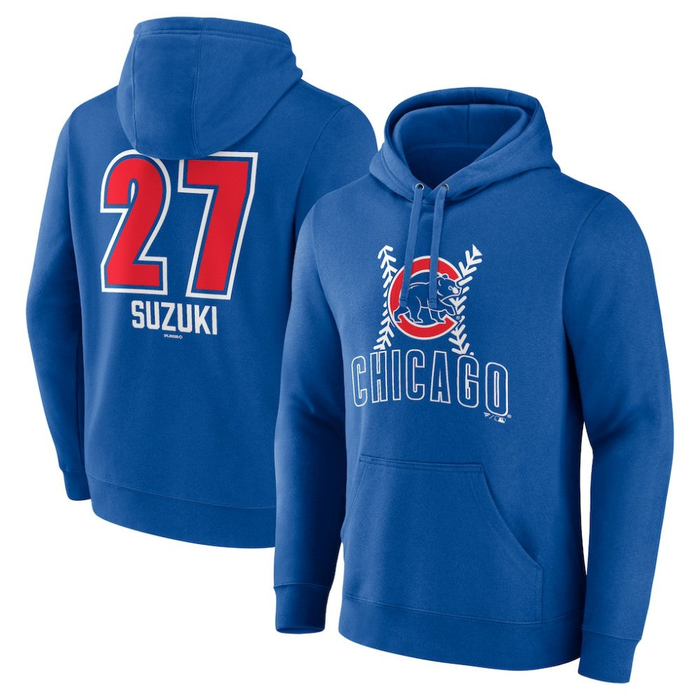 Seiya Suzuki Chicago Cubs Fastball Player Name & Number Pullover Hoodie - MLB Hoodies