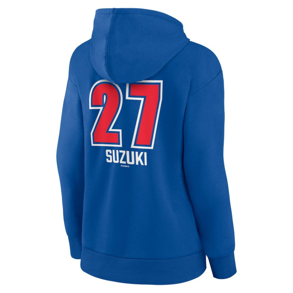 Seiya Suzuki Chicago Cubs Women's Fastball Player Name & Number Pullover Hoodie - MLB Hoodies