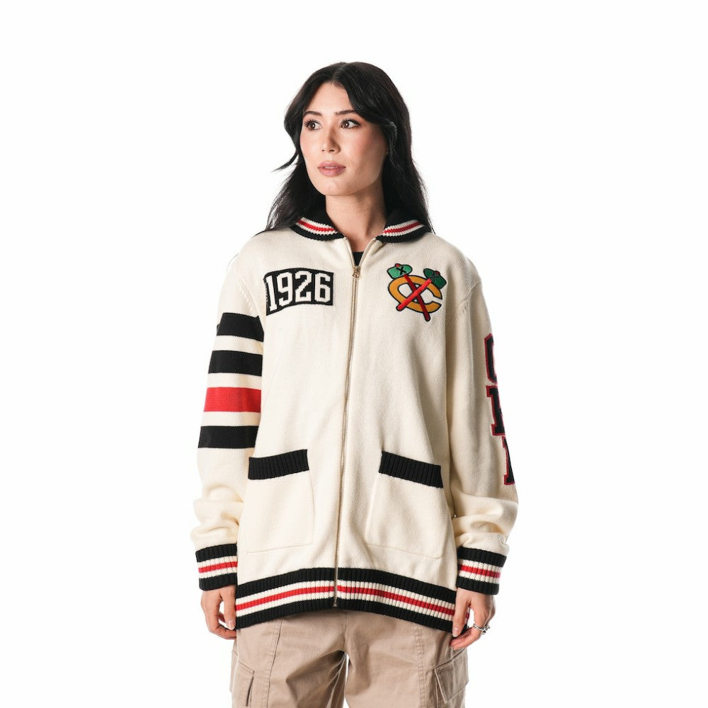 Chicago Blackhawks The Wild Collective Unisex Jacquard Full-Zip Sweater -  NHL