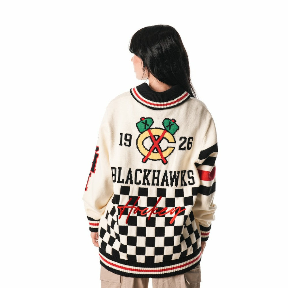 Chicago Blackhawks The Wild Collective Unisex Jacquard Full-Zip Sweater -  NHL