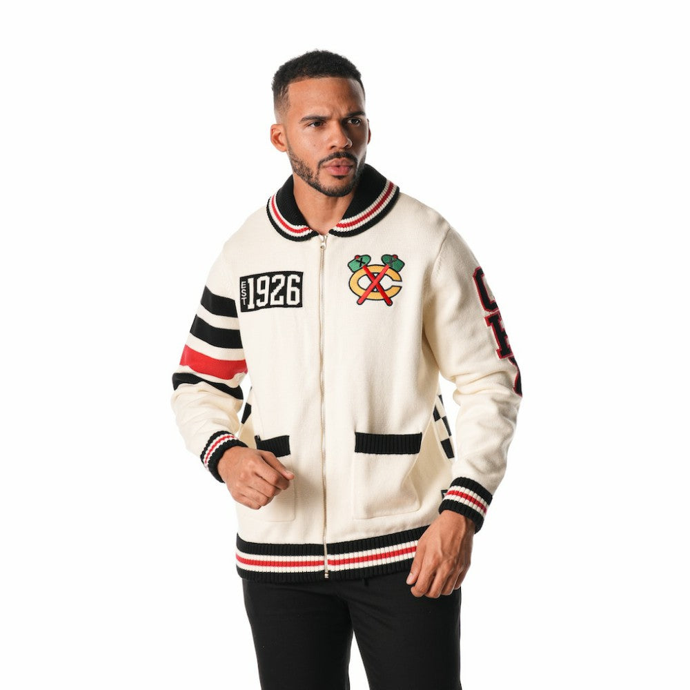 Chicago Blackhawks The Wild Collective Unisex Jacquard Full-Zip Sweater -  NHL