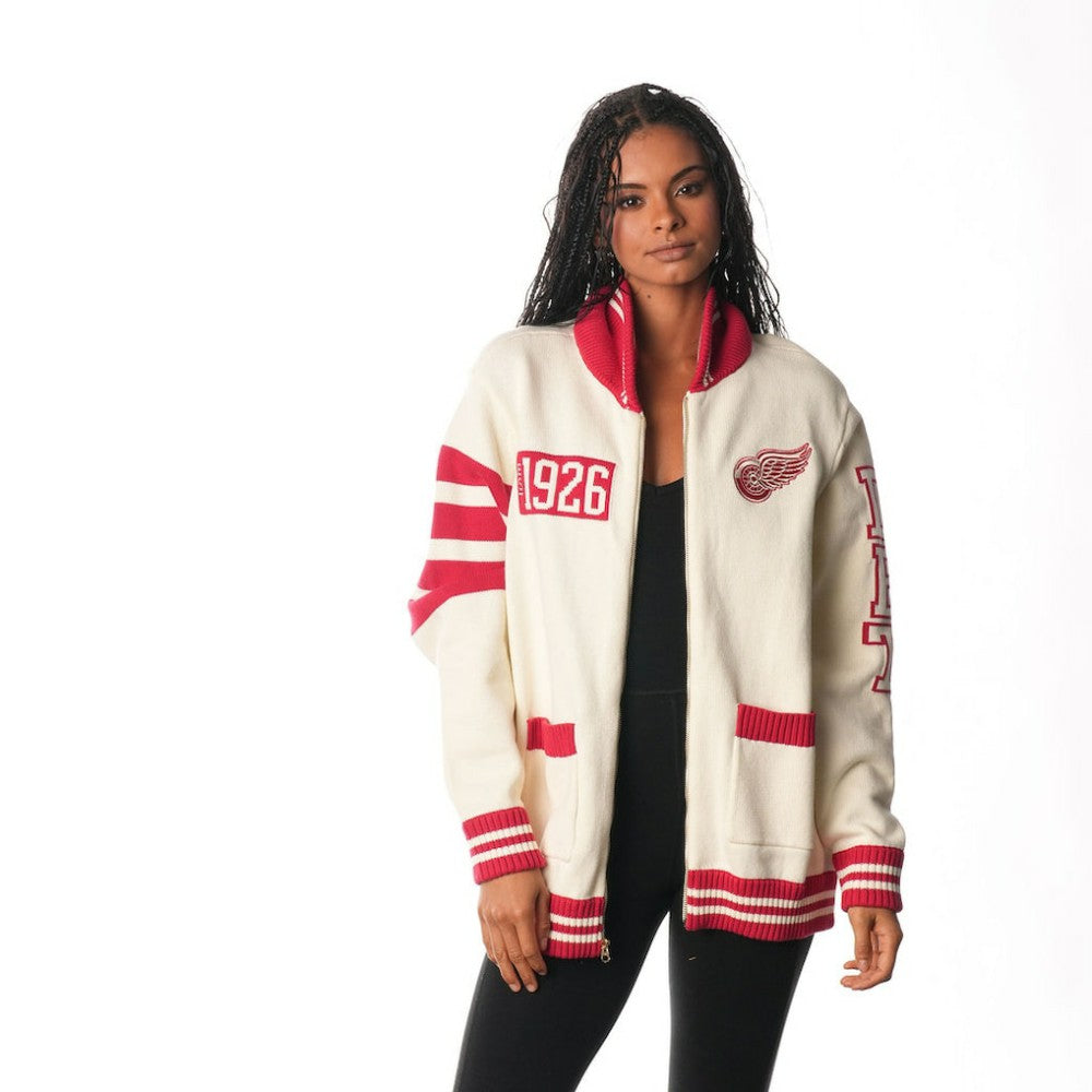 Detroit Red Wings The Wild Collective Unisex Jacquard Full-Zip Sweater -  NHL