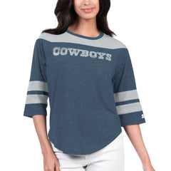 Dallas Cowboys Starter Women's Fullback Tri-Blend 3/4-Sleeve T-Shirt | NFL Outlet
