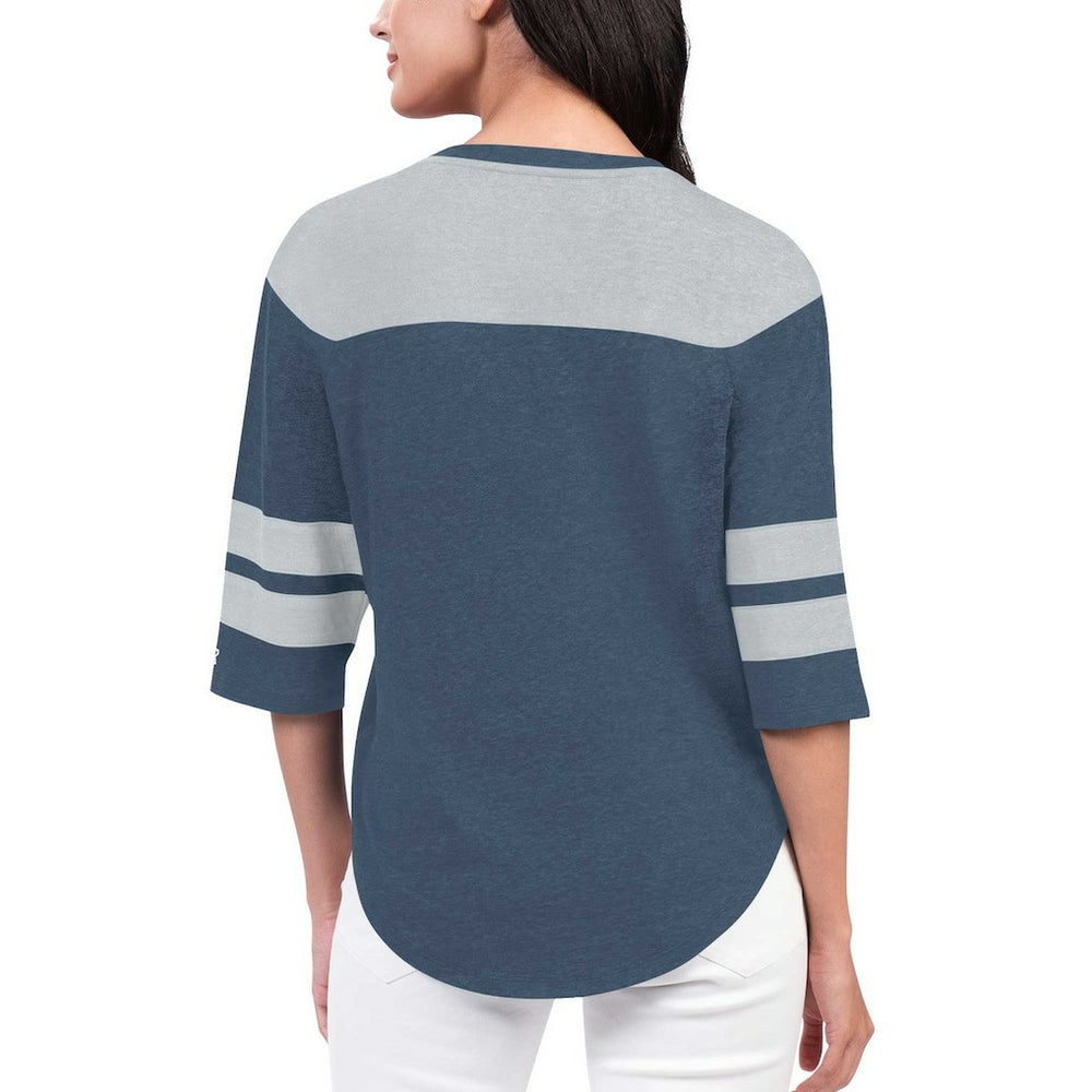Dallas Cowboys Starter Women's Fullback Tri-Blend 3/4-Sleeve T-Shirt | NFL Outlet