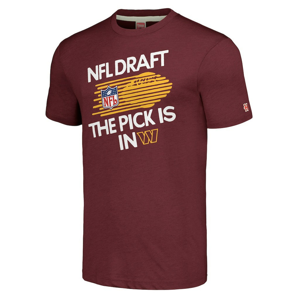 Washington Commanders Homage Unisex 2024 Team Draft Tri-Blend T-Shirt | NFL New