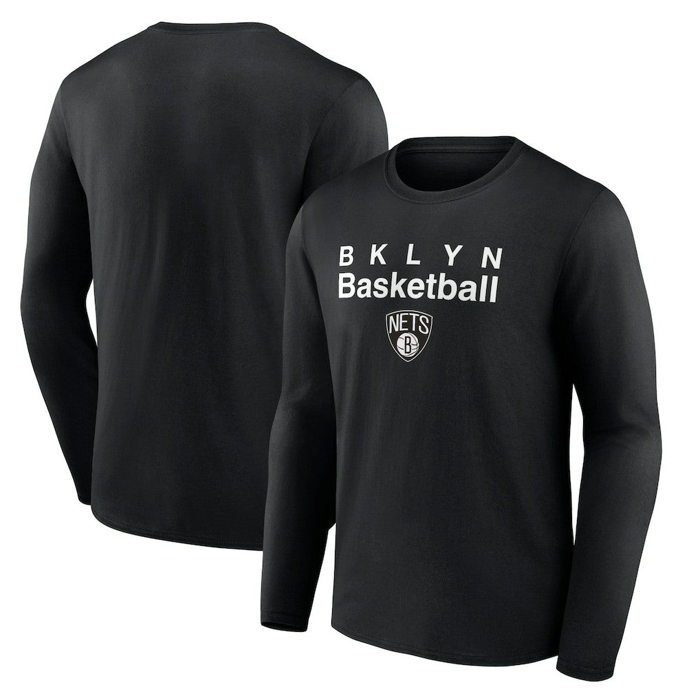 Black Brooklyn Nets Pick & Roll Coverage Long Sleeve T-Shirt | NBA