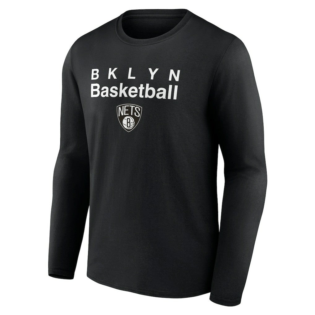 Black Brooklyn Nets Pick & Roll Coverage Long Sleeve T-Shirt | NBA