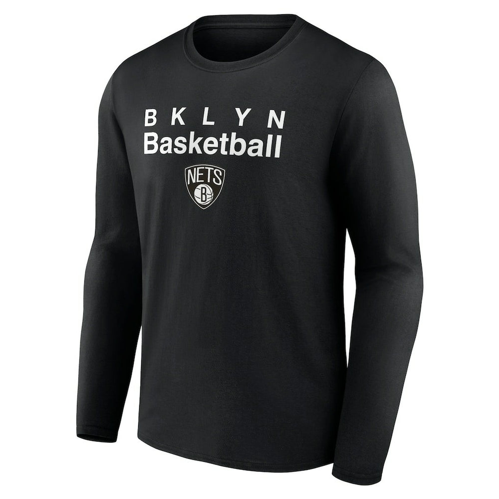 Black Brooklyn Nets Pick & Roll Coverage Long Sleeve T-Shirt | NBA