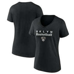 Black Brooklyn Nets Pick & Roll Coverage V-Neck T-Shirt | NBA