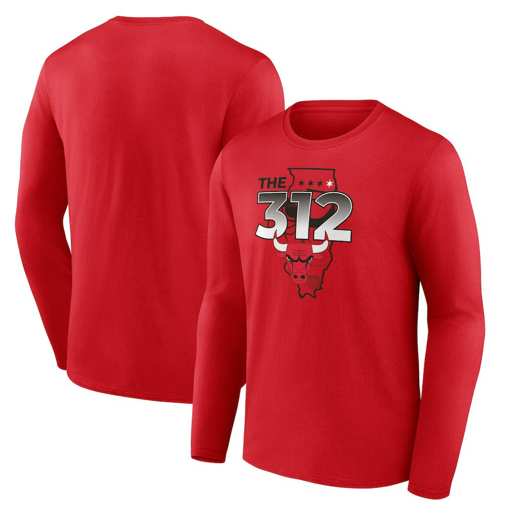 Red Chicago Bulls Pick & Roll Coverage Long Sleeve T-Shirt sale | NBA