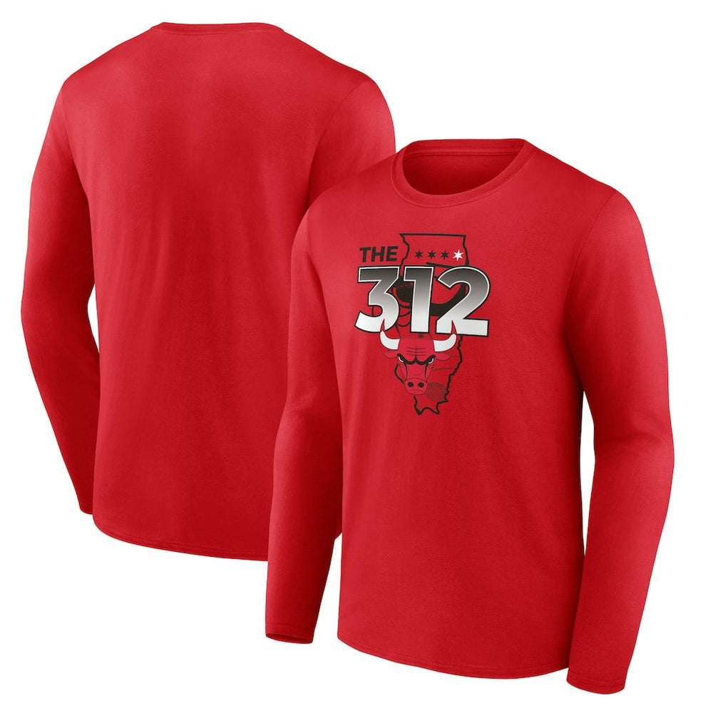 Red Chicago Bulls Pick & Roll Coverage Long Sleeve T-Shirt sale | NBA