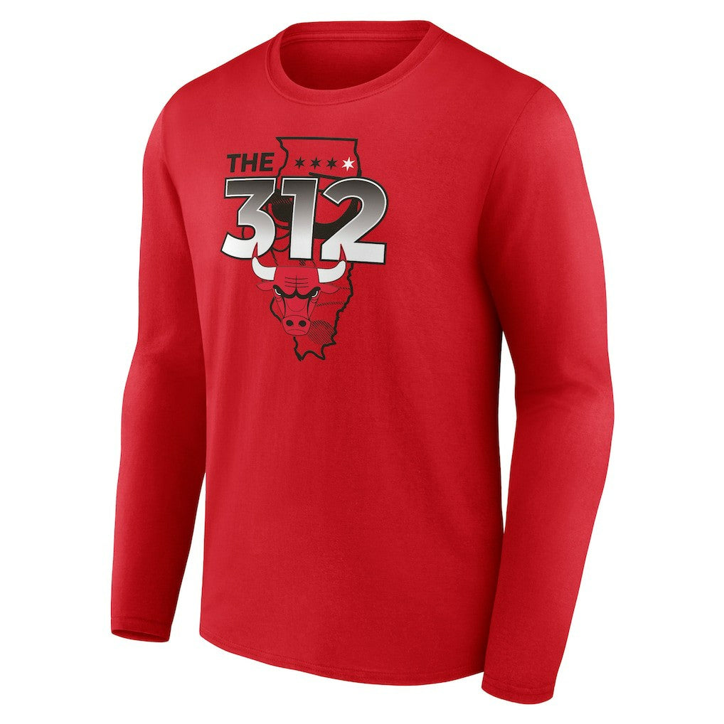 Red Chicago Bulls Pick & Roll Coverage Long Sleeve T-Shirt sale | NBA