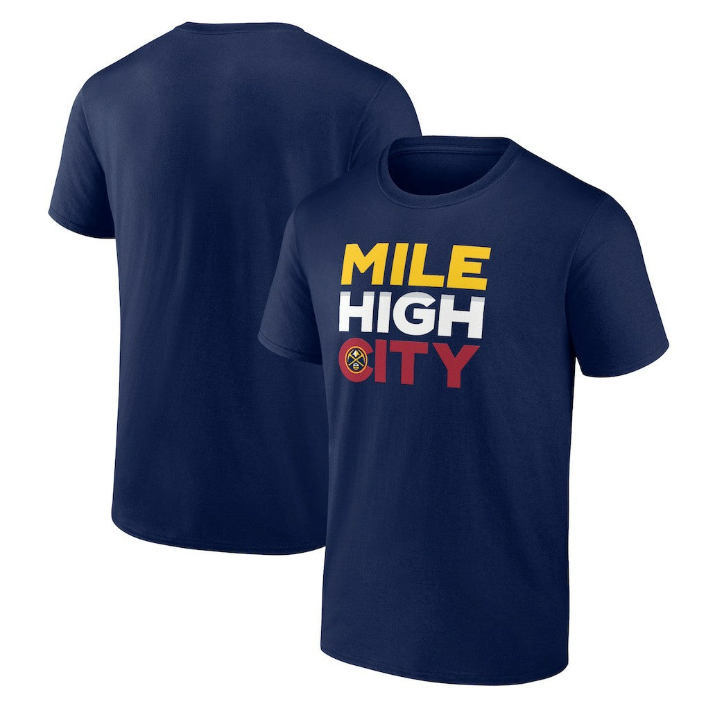 Navy Denver Nuggets Pick & Roll Coverage T-Shirt sale | NBA