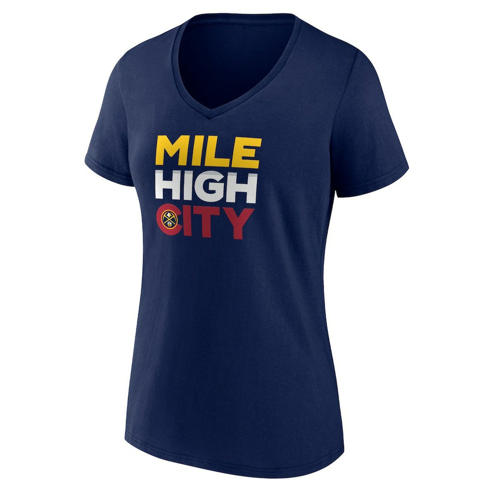 Navy Denver Nuggets Pick & Roll Coverage V-Neck T-Shirt sale | NBA