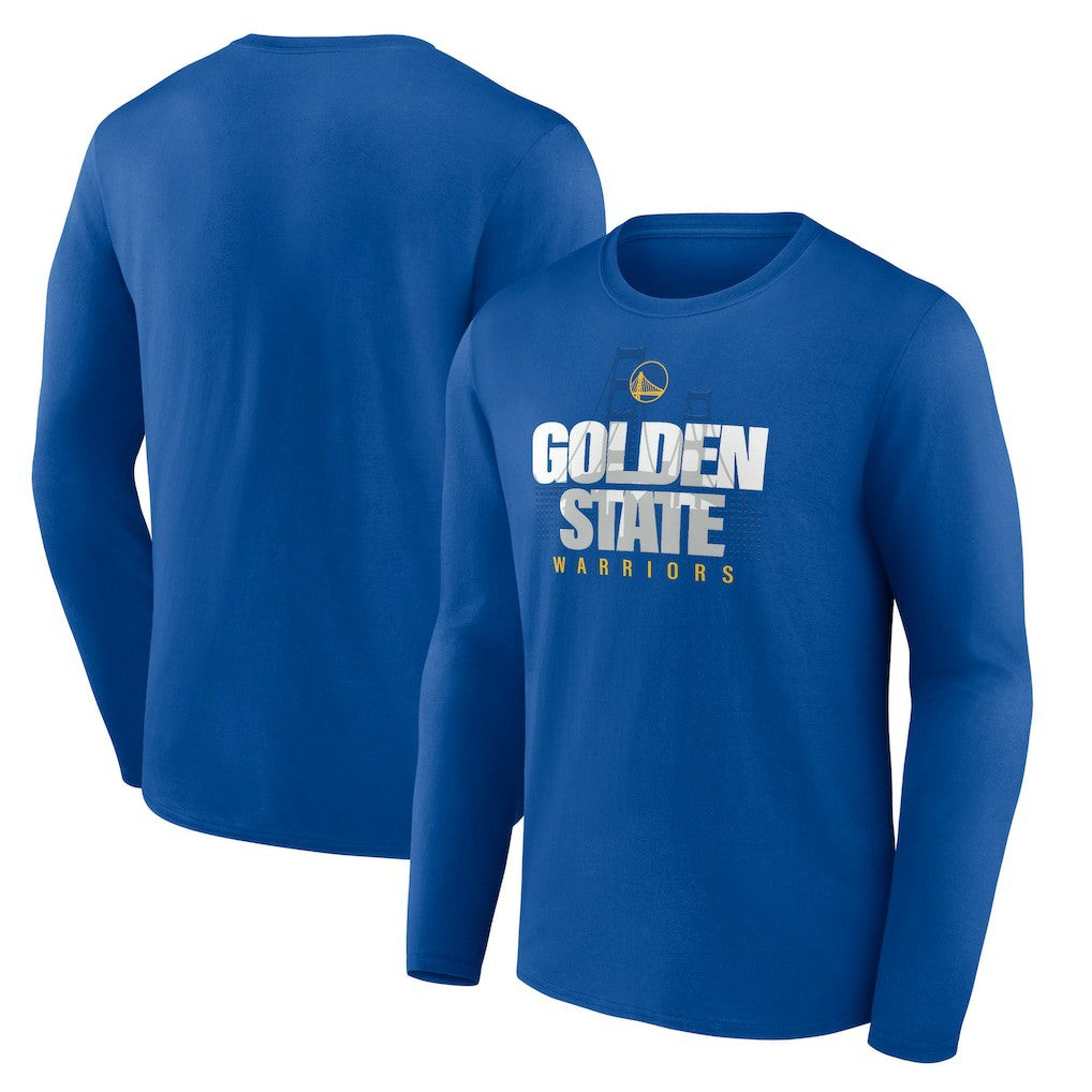 Royal Golden State Warriors Pick & Roll Coverage Long Sleeve T-Shirt sale | NBA