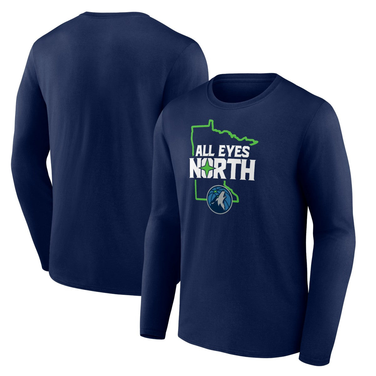 Navy Minnesota Timberwolves Pick & Roll Coverage Long Sleeve T-Shirt | NBA