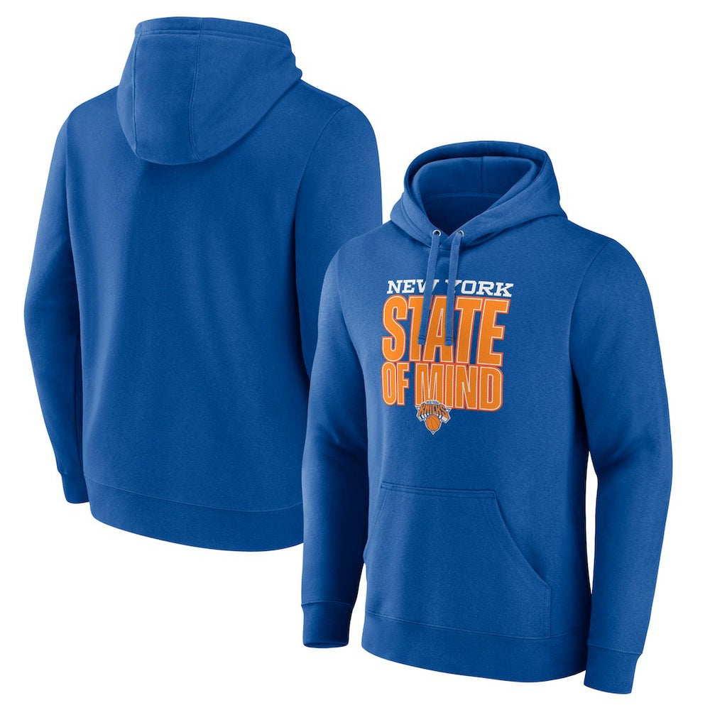 Blue New York Knicks Pick & Roll Coverage Pullover Hoodie | NBA