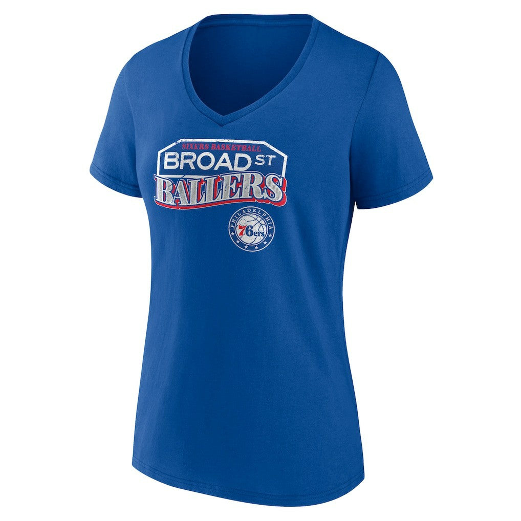 Royal Philadelphia 76ers Pick & Roll Coverage V-Neck T-Shirt | NBA