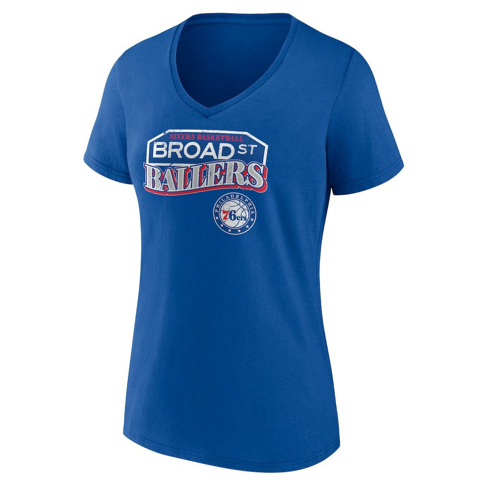 Royal Philadelphia 76ers Pick & Roll Coverage V-Neck T-Shirt | NBA