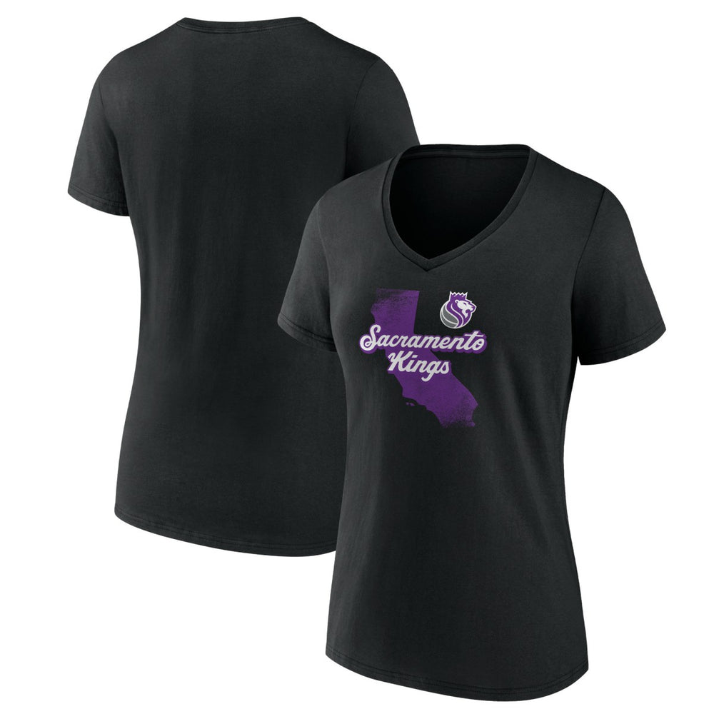 Black Sacramento Kings Pick & Roll Coverage V-Neck T-Shirt | NBA