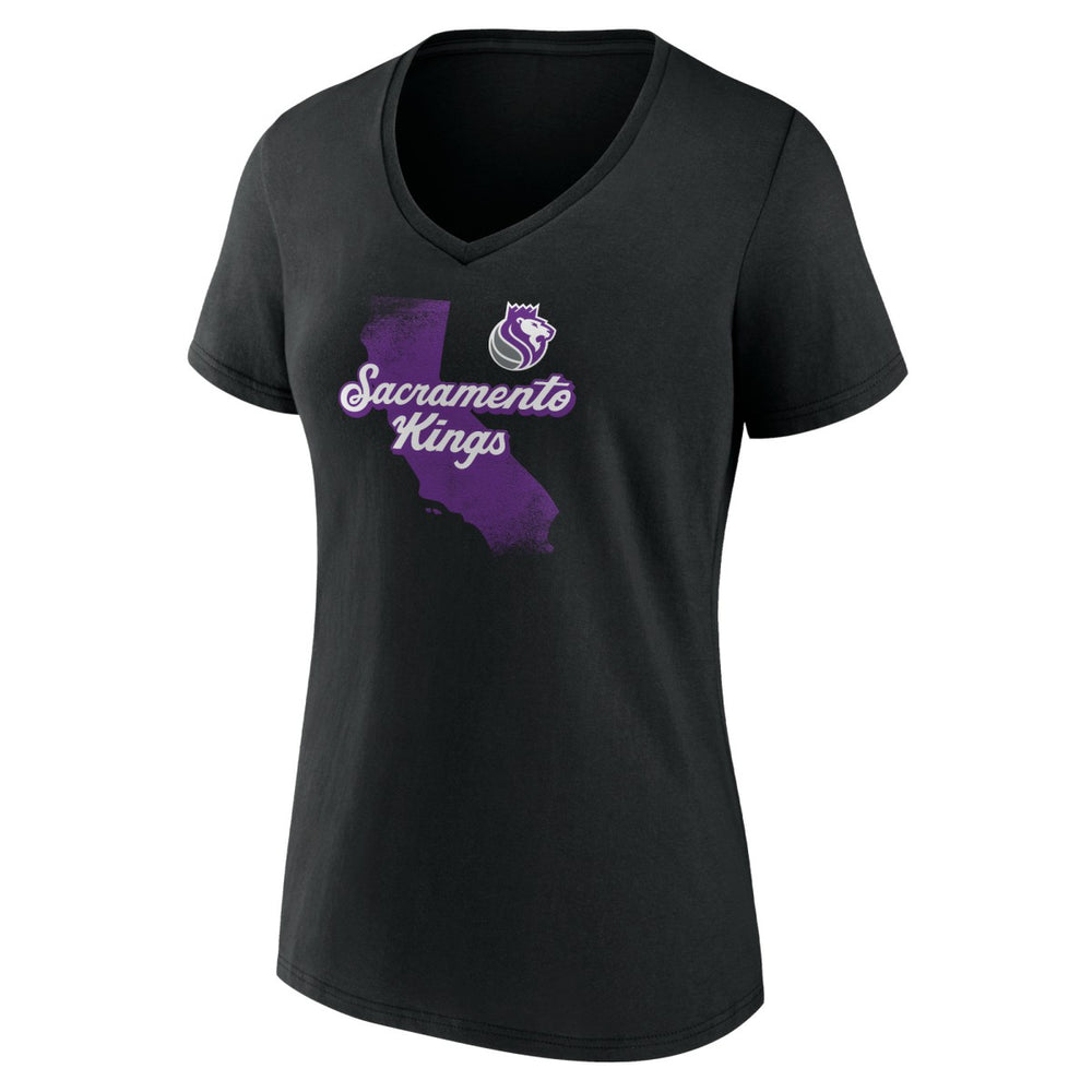 Black Sacramento Kings Pick & Roll Coverage V-Neck T-Shirt | NBA