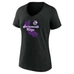 Black Sacramento Kings Pick & Roll Coverage V-Neck T-Shirt | NBA