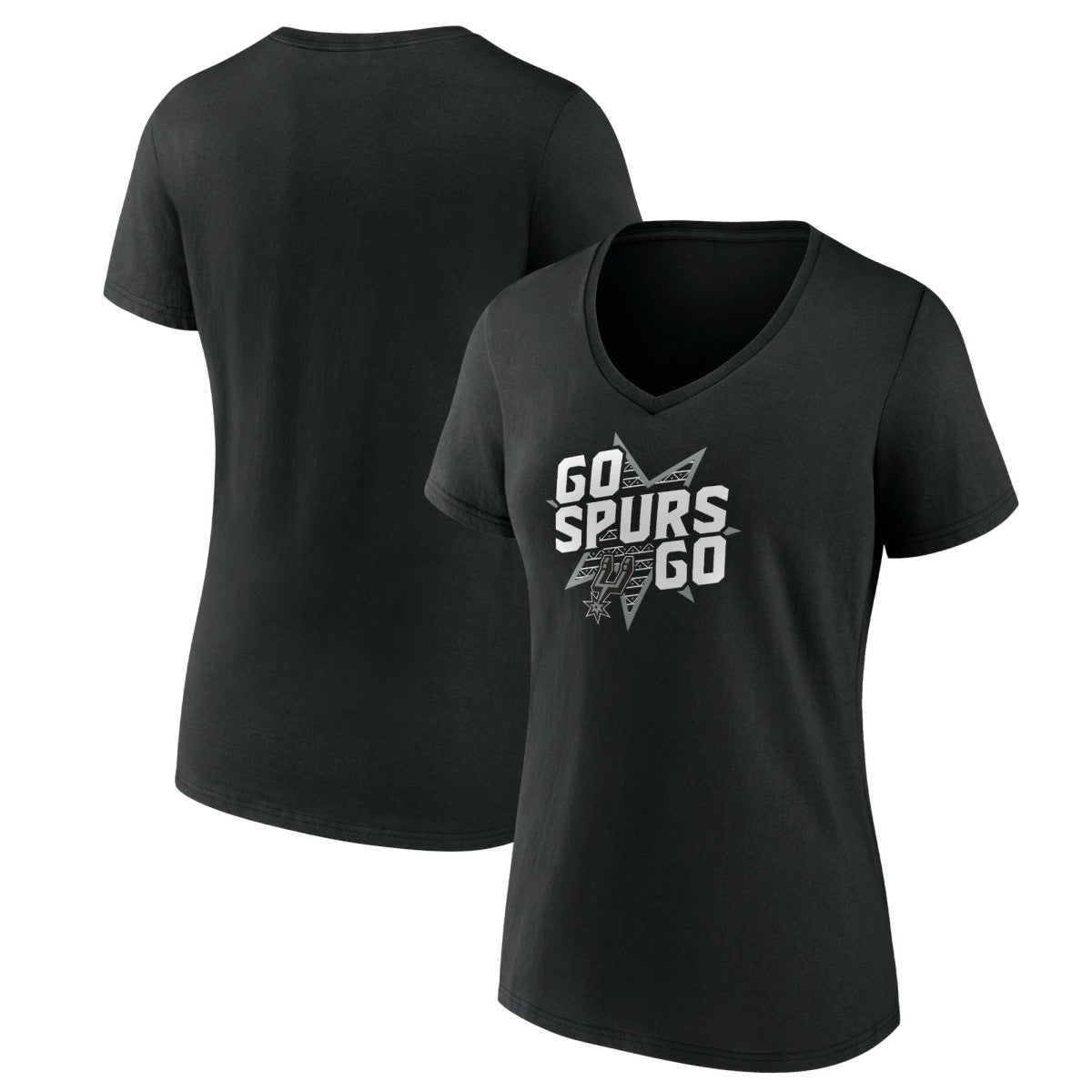 Black San Antonio Spurs Pick & Roll Coverage V-Neck T-Shirt | NBA