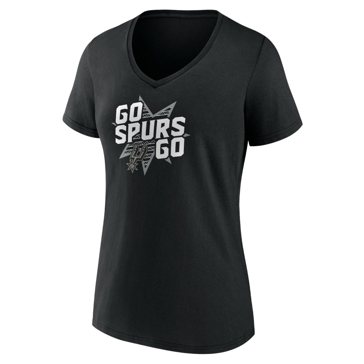 Black San Antonio Spurs Pick & Roll Coverage V-Neck T-Shirt | NBA