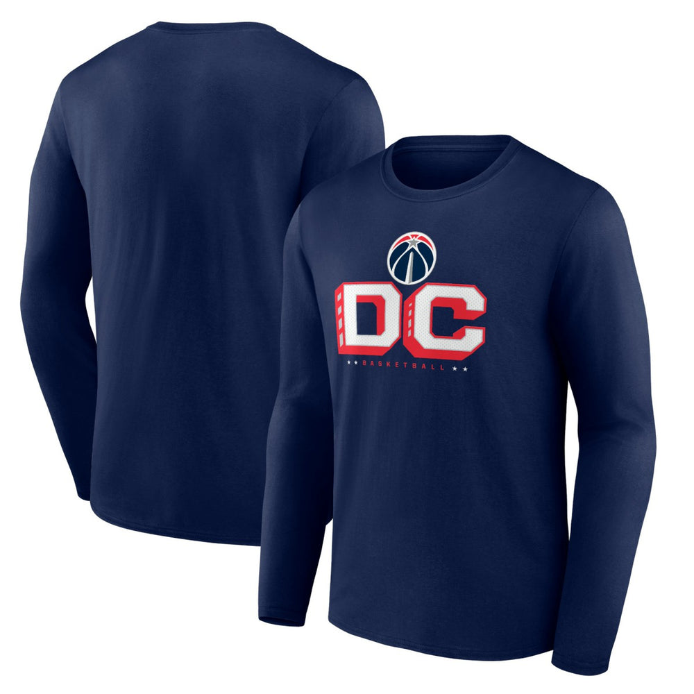 Navy Washington Wizards Pick & Roll Coverage Long Sleeve T-Shirt | NBA