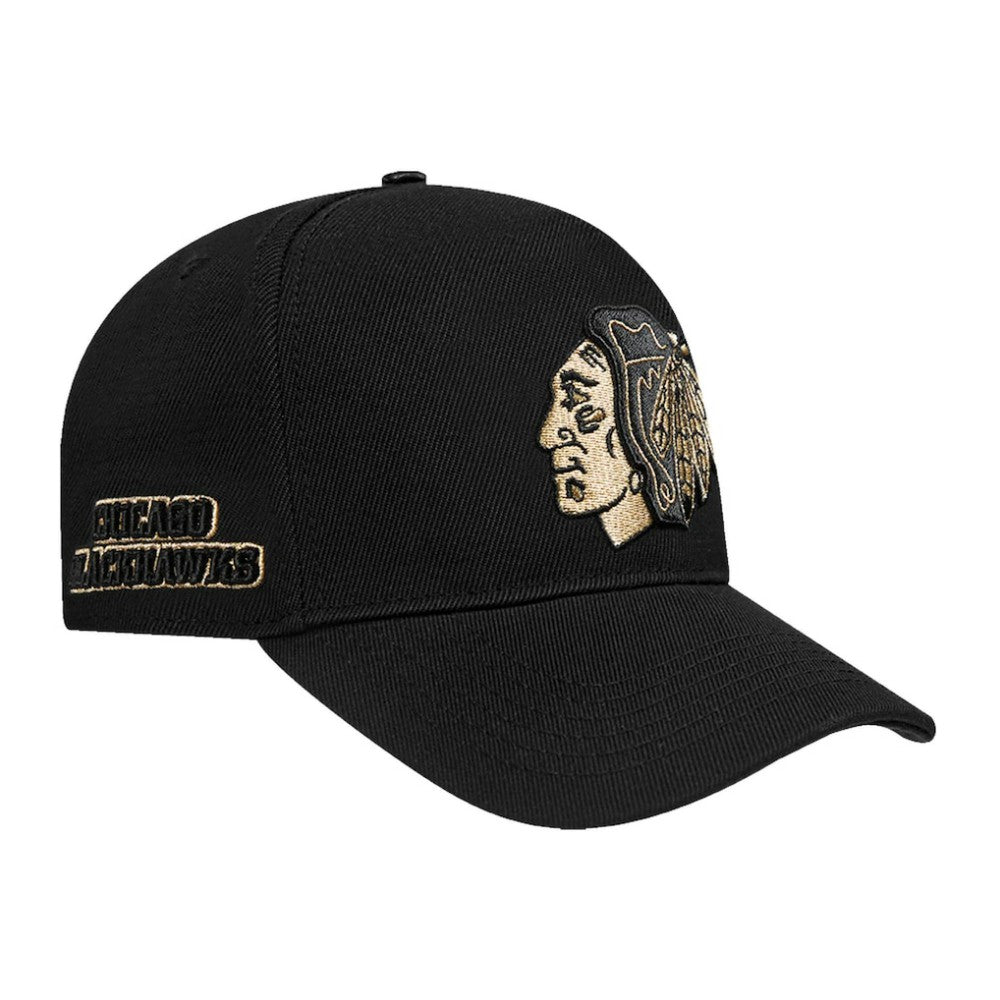 Chicago Blackhawks Pro Standard Metallic Logo Pinch Front Adjustable Hat -  NHL Hats