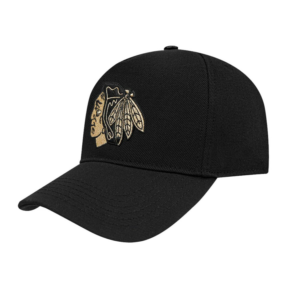 Chicago Blackhawks Pro Standard Metallic Logo Pinch Front Adjustable Hat -  NHL Hats