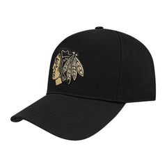 Chicago Blackhawks Pro Standard Metallic Logo Pinch Front Adjustable Hat -  NHL Hats