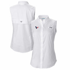 Houston Texans Women's PFG Tamiami Omni-Shade Sleeveless Button-Up Shirt | NFL Discount