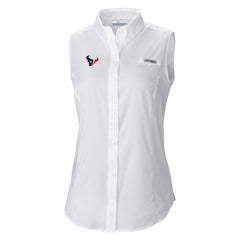 Houston Texans Women's PFG Tamiami Omni-Shade Sleeveless Button-Up Shirt | NFL Discount