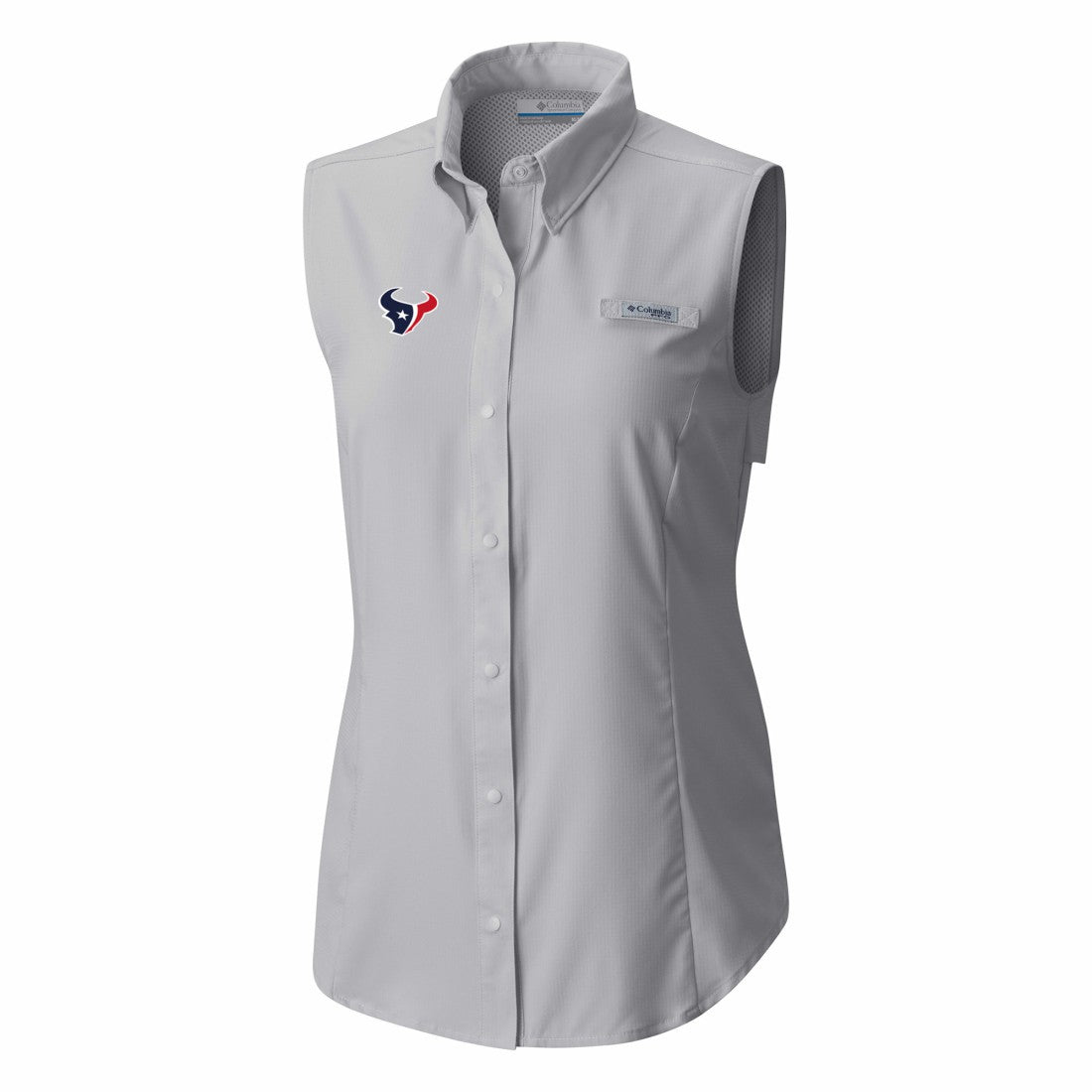 Houston Texans Women's PFG Tamiami Omni-Shade Sleeveless Button-Up Shirt | NFL Hot