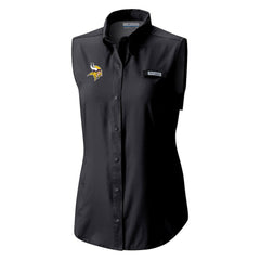 Minnesota Vikings Women's PFG Tamiami Omni-Shade Sleeveless Button-Up Shirt | NFL New