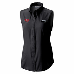 Tampa Bay Buccaneers Women's PFG Tamiami Omni-Shade Sleeveless Button-Up Shirt | NFL Outlet