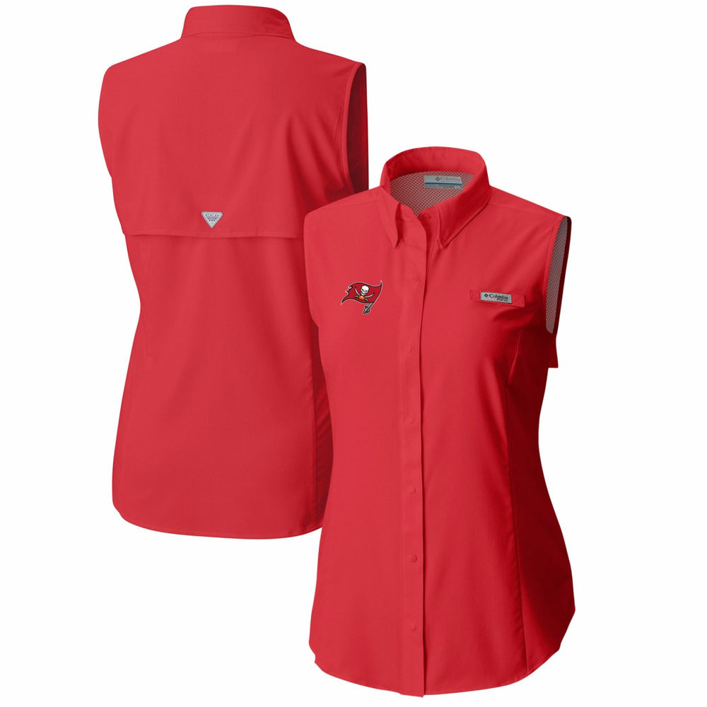 Tampa Bay Buccaneers Women's PFG Tamiami Omni-Shade Sleeveless Button-Up Shirt | NFL US